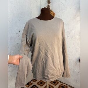 COS 100% Cotton Minimalist Tan Sweatshirt Long Sleeve Sizd Large